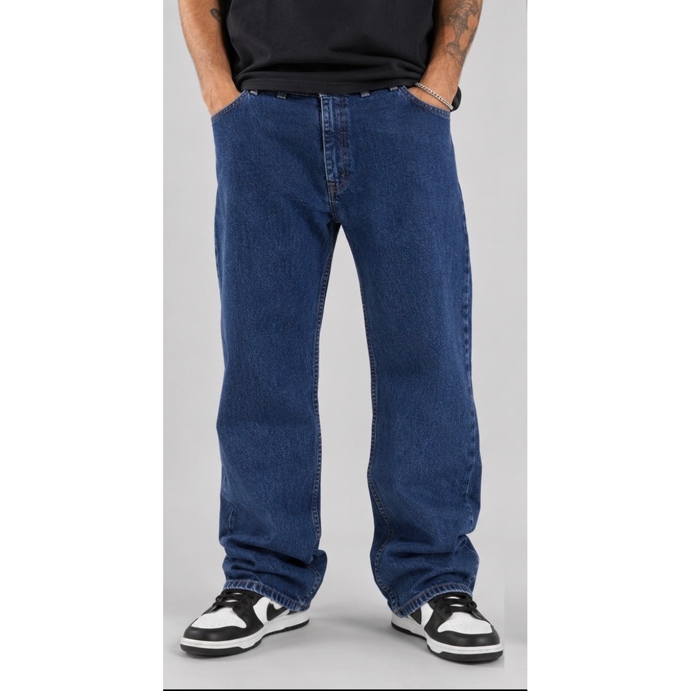 Vintage Y2K Wrangler Authentics Mens 42x29 Blue Straight Leg Jeans 10ZM1CSDS